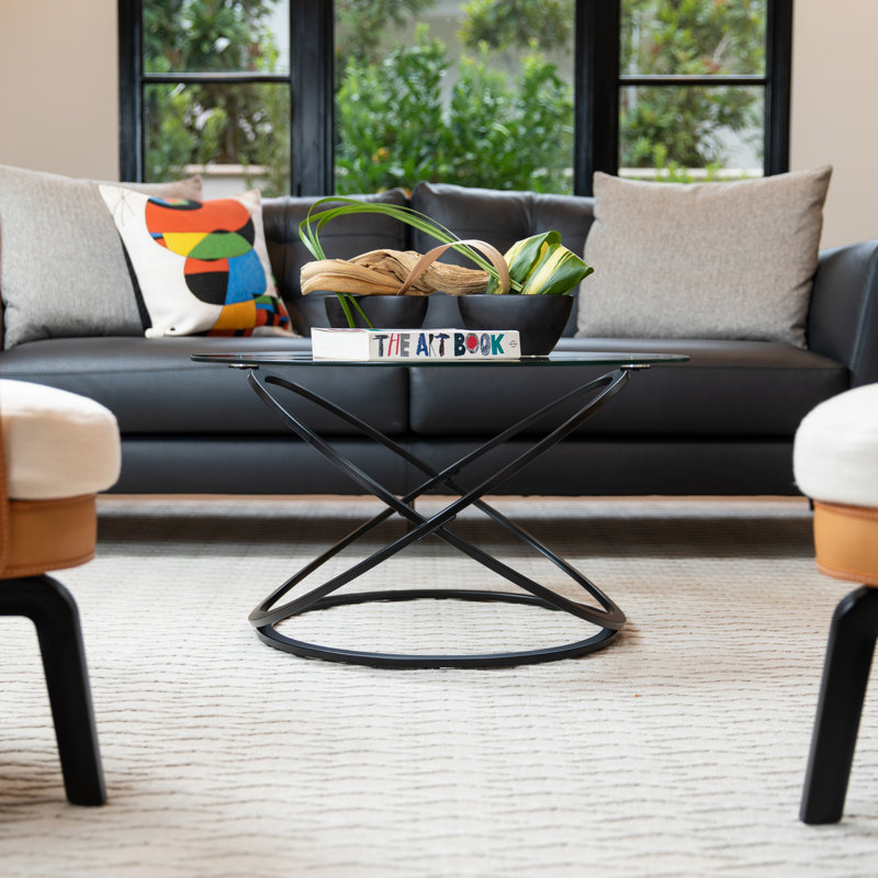 Etta Avenue™ Dimitri Galaxy Tempered Glass Round Coffee Table